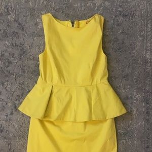 ALICE + OLIVIA Yellow Pelmet Strappy Back Dress 18  36 XS Stretchy Cotton